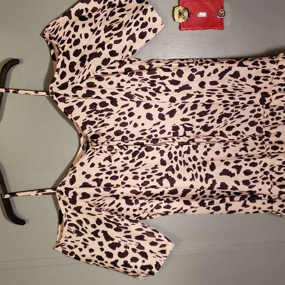 NORACORA Lady's Party Dress Cut Out Sleeves,Shoulder Straps Animal Motif - Picture 2 of 9